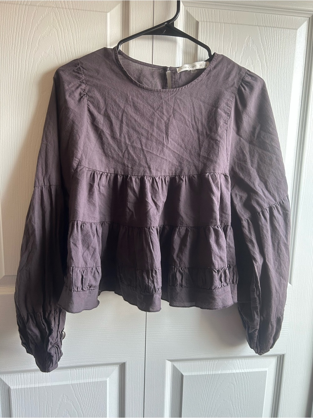 Altar’d State Mauve Tiered Ruffle Blouse - Size Small